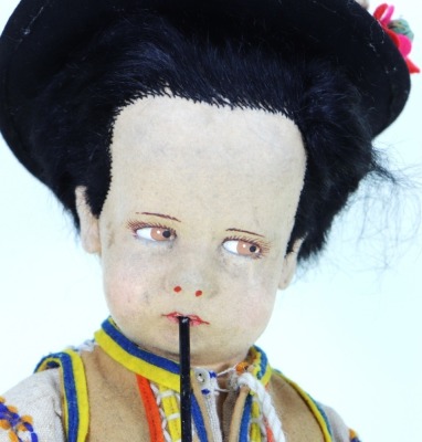 A Lenci felt doll in traditional Mexican costume, series 300, Italian circa 1930, - 2