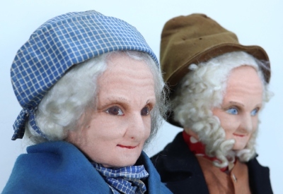 Norah Wellings Old Man and Old Woman felt character dolls, English 1930’s, - 3