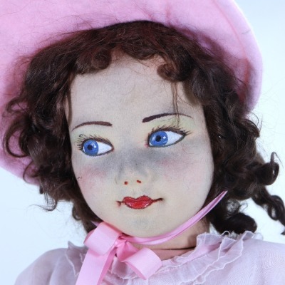 A large Norah Wellings cloth doll in original clothes, English circa 1930, - 2