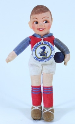 A Norah Wellings ‘Aston Villa’ footballer cloth doll, English 1930s,