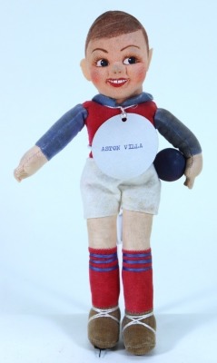 A Norah Wellings ‘Aston Villa’ footballer cloth doll, English 1930s, - 2