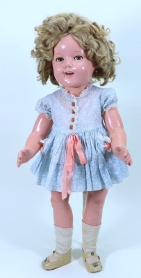 A large all original Ideal Novelty Toy Corp. Shirley Temple composition doll in original box, American 1930s,
