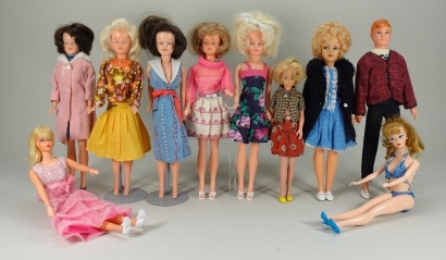 Collection of various vintage dolls, 1960s/70s,