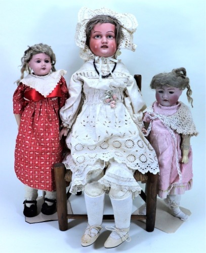 A large bisque shoulder head doll, English 1920s,