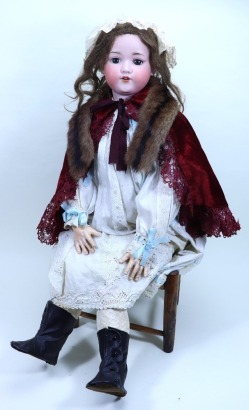 A very large A.M 390 all original companion bisque head doll, size 16, in original box, German circa 1905,