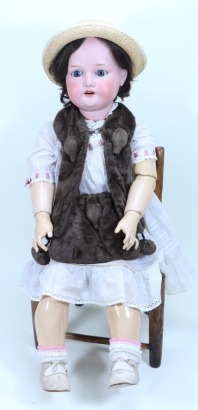 A large A.M 390 companion bisque head doll, size 16, in original box, German circa 1905,