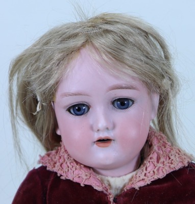 A bisque head girl doll, German circa 1910, - 2