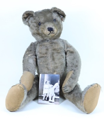 A large early mohair Teddy Bear, German possibly Bing circa 1910, - 5