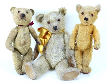 Three Chiltern mohair Teddy bears,