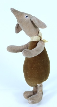 A velvet Piglet soft toy, English 1930s,