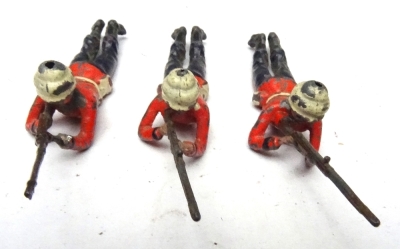 Britains EXTREMELY RARE counter pack soldiers lying firing - 2