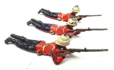 Britains EXTREMELY RARE counter pack soldiers lying firing - 3