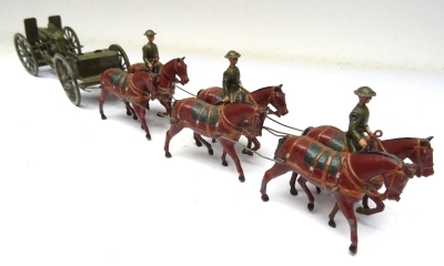 Britains RARE set 1440, Royal Field Artillery, service dress THIRD VERSION in steel helmets