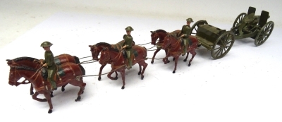 Britains RARE set 1440, Royal Field Artillery, service dress THIRD VERSION in steel helmets - 7