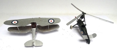 Neatly made copies of Britains Biplane and Army Autogiro - 3