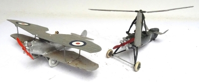 Neatly made copies of Britains Biplane and Army Autogiro - 5
