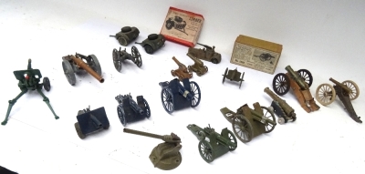 A selection of Britains Guns including RARE 1948 dark blue finish - 3