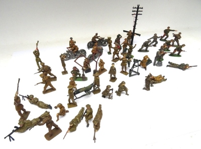 Crescent, Timpo and Hill WWII khaki British Infantry with 1930s hand carried cannon - 5