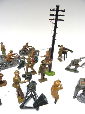 Crescent, Timpo and Hill WWII khaki British Infantry with 1930s hand carried cannon - 7