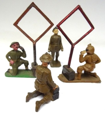Crescent, Timpo and Hill WWII khaki British Infantry with 1930s hand carried cannon - 10