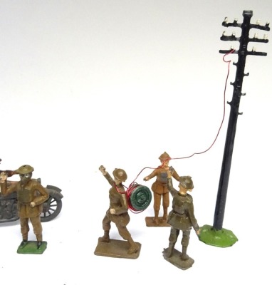 Crescent, Timpo and Hill WWII khaki British Infantry with 1930s hand carried cannon - 12