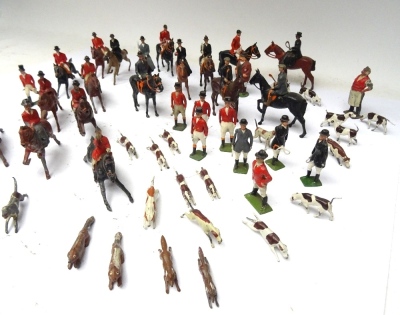 Britains Hunting Series including RARE 623 Huntswoman with RARE Kew Huntspeople - 3