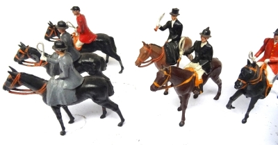 Britains Hunting Series including RARE 623 Huntswoman with RARE Kew Huntspeople - 6