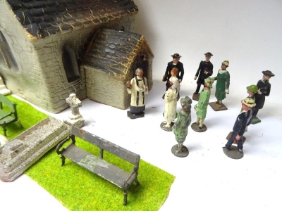 Half a Cotswold Village Church with Hill Wedding Party - 5