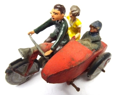 Britains set 641 Civilian Motorcycle and Sidecar - 5