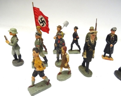 Elastolin and Lineol 70mm figures with a few others - 2
