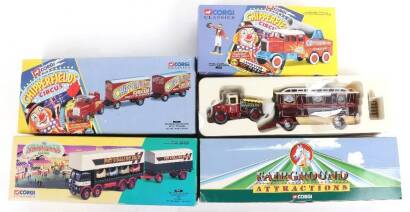 Four Corgi Toys Circus & Fairground boxed diecast vehicles