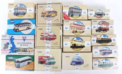 Quantity of boxed Corgi Toys diecast buses,