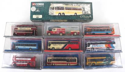 Eight Corgi Toys boxed Omnibuses diecast models