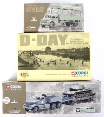 Three Corgi Toys boxed diecast military vehicles