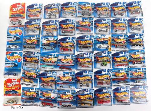 Collection of Hot Wheels carded diecast toy models