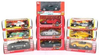 Ten 1:24 scale Boxed Diecast Model Cars