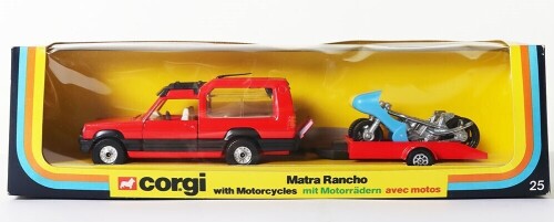 Corgi Gift Set 25 Matra Rancho with Motorcycles