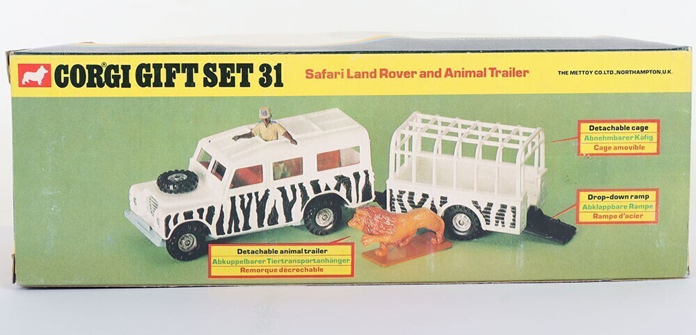 Corgi Land Rover Racing Set Corgi Gift Set 31 Safari Land Rover and Animal Trailer
