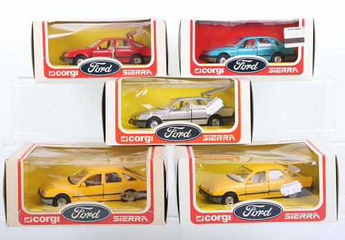 Five Corgi 299 Ford 2.3 Sierra Ghia models In Ford Edition Boxes, circa 1982