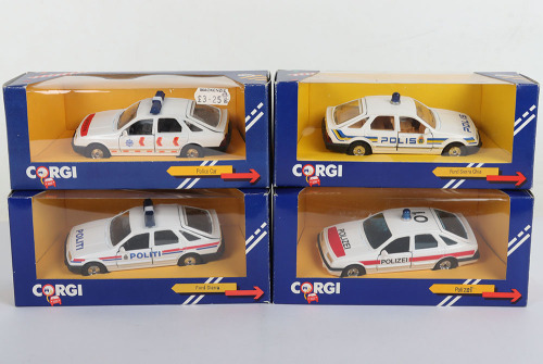 Four Corgi Ford Sierra Ghia Police Cars