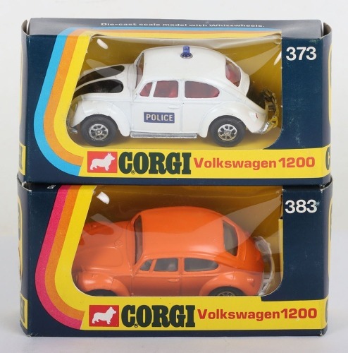 Two Corgi Whizzwheels Volkswagen Beetle 1200 Saloons