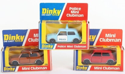 Three Dinky Toys Mini Clubman Models