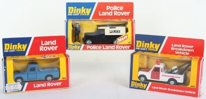 Three Dinky Toys Land Rovers