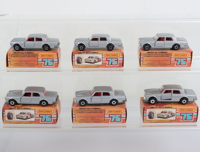 Six Boxed Matchbox Lesney MB-39 Rolls Royce Silver Shadows