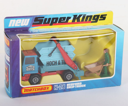 Scarce Matchbox SuperKings K-28 Bedford Skip Truck German Export Issue HOCH & TIEF