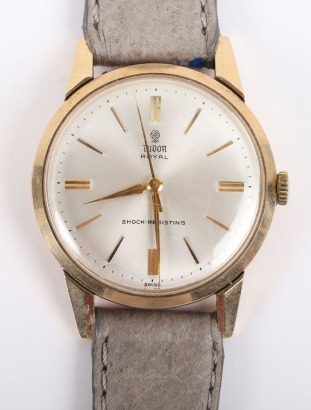 A Tudor Rolex 9ct gold presentation watch