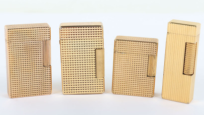 Four gold plated vintage pocket lighters