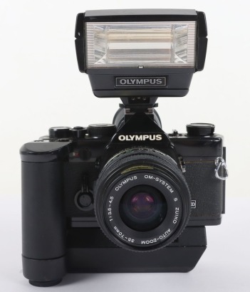 A Black Olympus OM-1 MD SLR Camera
