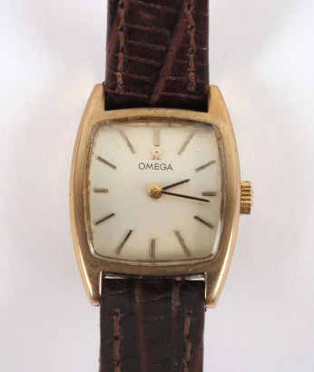 A ladies 9ct gold Omega wristwatch