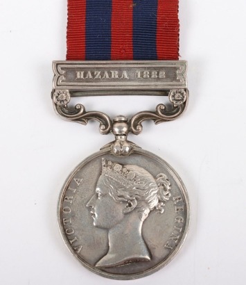 An Interesting Hazara Campaign India General Service Medal to a Soldier in the Northumberland Fusiliers Who Was Reduced in Rank Twice